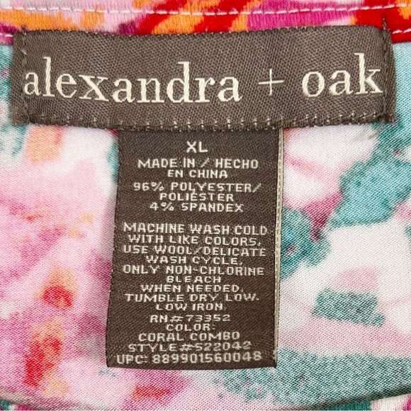 ALEXANDRA+OAK NWT Pink Coral Combo Printed Shift Dress 3/4 Gentle Bell Sleeve XL - Picture 4 of 11